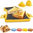 thumbnail image 1 of Microondas Toastie Sandwichera, Micro Munchy Microondas Toastie Maker, Microwavable Toastie Maker, Toastie Maker con correas de silicona ajustables, sin electricidad, inalámbrico (amarillo), 1 of 5