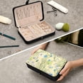 thumbnail image 7 of SKYSONIC Wildflowers Travel Jewelry Box PU Leather Jewelry Organizer Ideal Gift for Women Girls, Portable Mini Jewelry Travel Case for Earrings Rings Necklaces Bracelets, 7 of 7