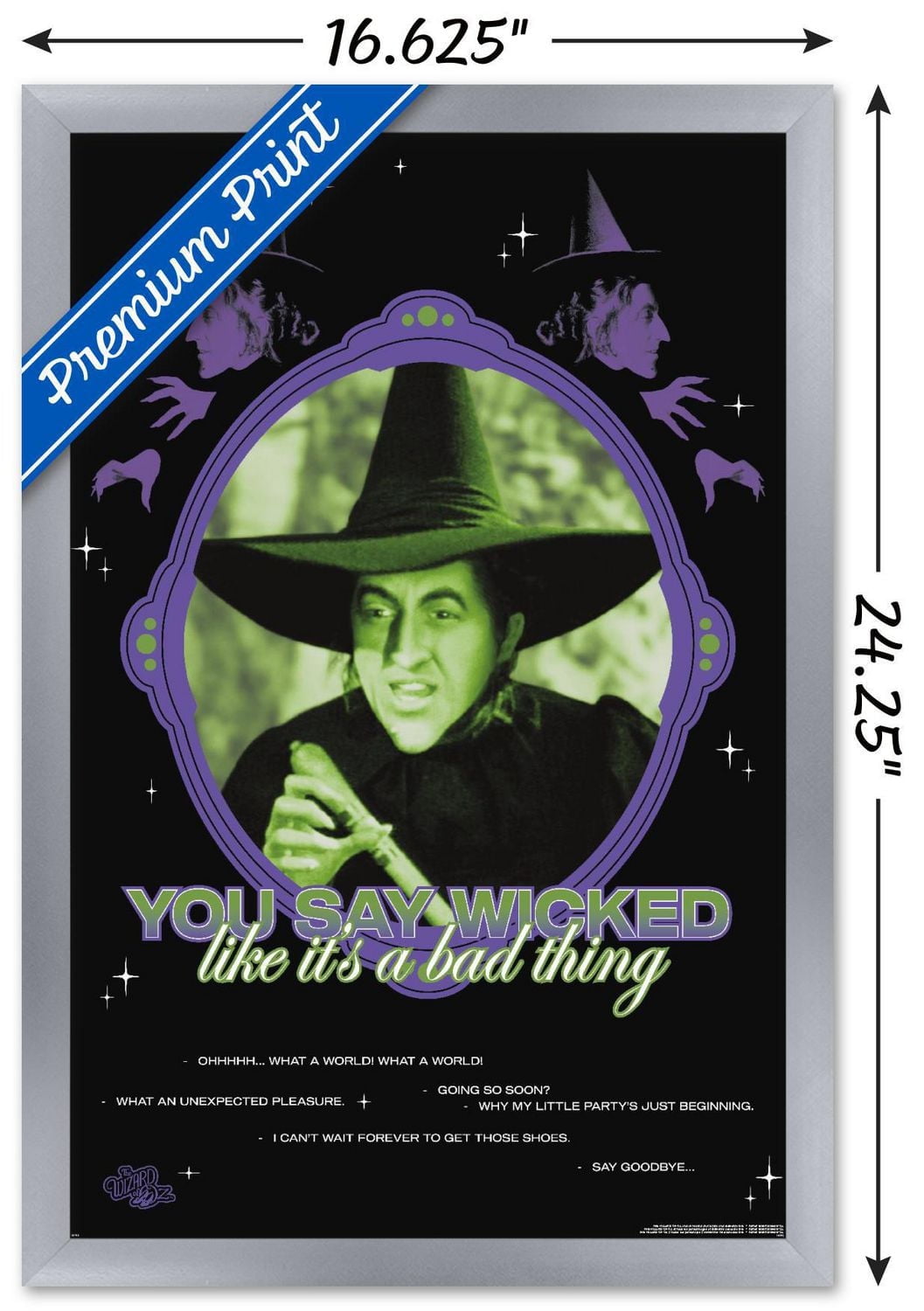 The Wizard Of Oz - You Say Wicked Wall Poster, 22.375" x 34" Framed