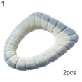 thumbnail image 1 of AMERTEER 2Pcs  Soft Washable Thick Toilet Seat Cover Home Hotel Closestool Pad, 1 of 10