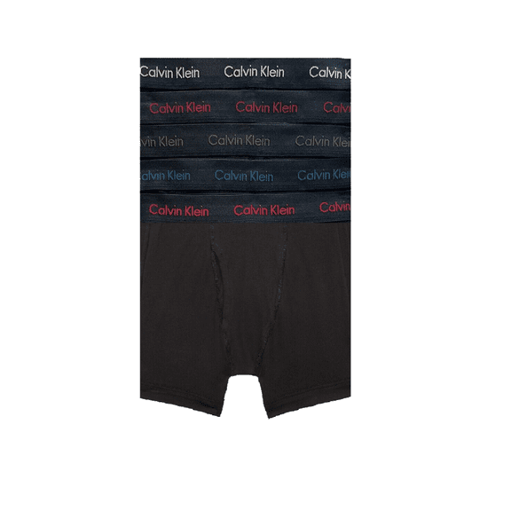 Calvin Klein NB3395 Cotton Stretch Holiday 5-Pack Boxer Brief- Black , XL