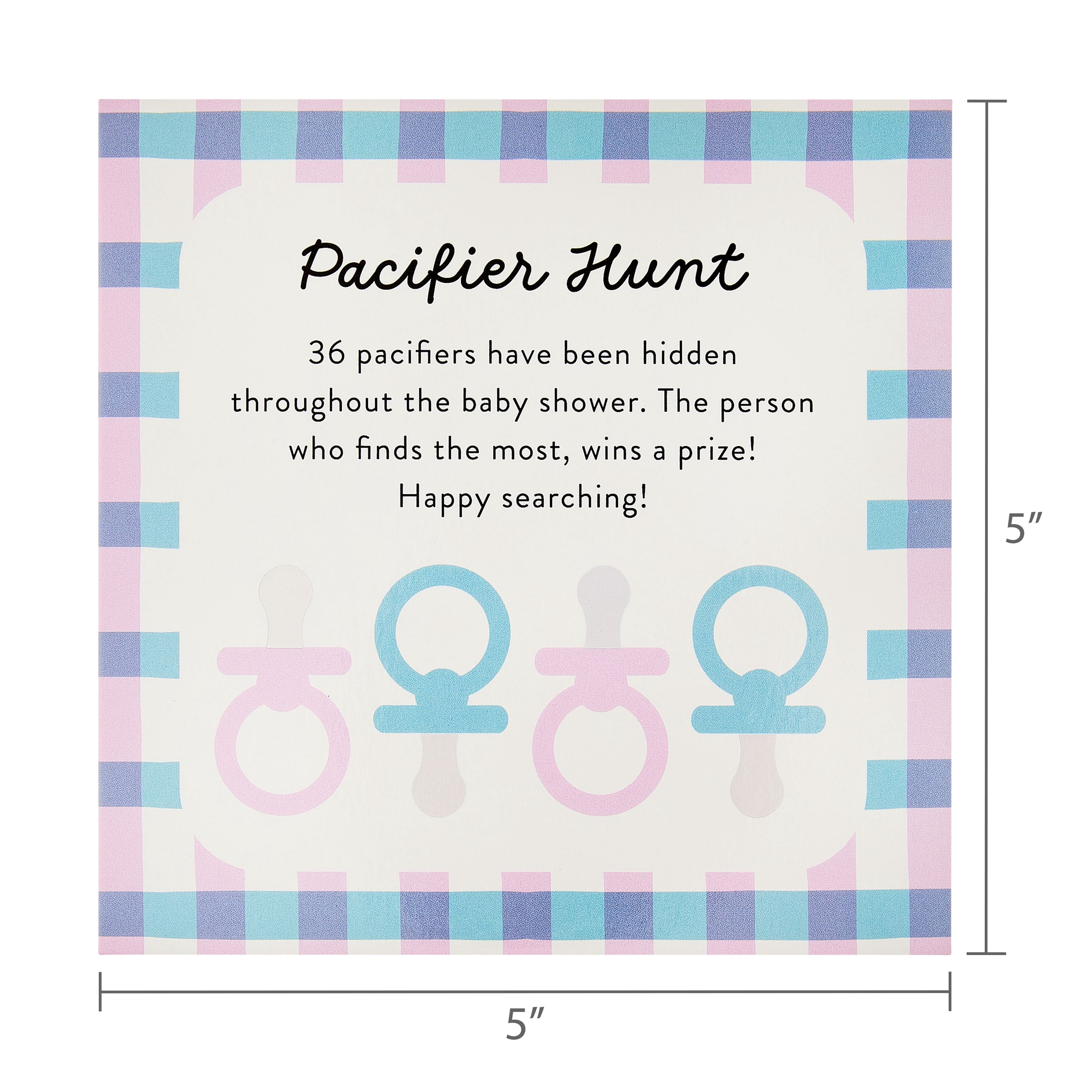 Blue and Pink Pacifier Hunt Baby Shower Game, by Way To Celebrate
