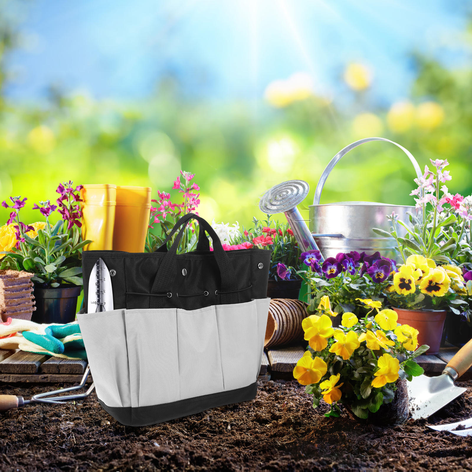 UPOUART Tools Bag Garden Tool Tote Bag Multi-compartment 1Set