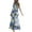 Blue, variant on IROINNID Empire Dress For Women Fashion Summer Casual V-Neck Camis Vest Long Dress Full-Length Prints Dress
