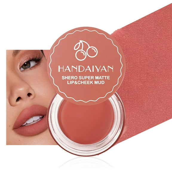 BEUKING Blurry Pudding Pot for Lip&Cheek,Moisturizing Buildable Lightweight, Multi-Use Soft Matte Finish Makeup Blush, Natural Glow High Pigment Lipstick Blush Lasting Lip Tint, 01# Strawberry Nude