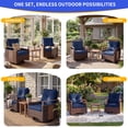 thumbnail image 6 of NestNook 3-Piece Wicker Patio Furniture Set with Swivel Rocking Chairs , Side Table with Cushions for Porch, Balcony, Deck, Backyard, 6 of 10