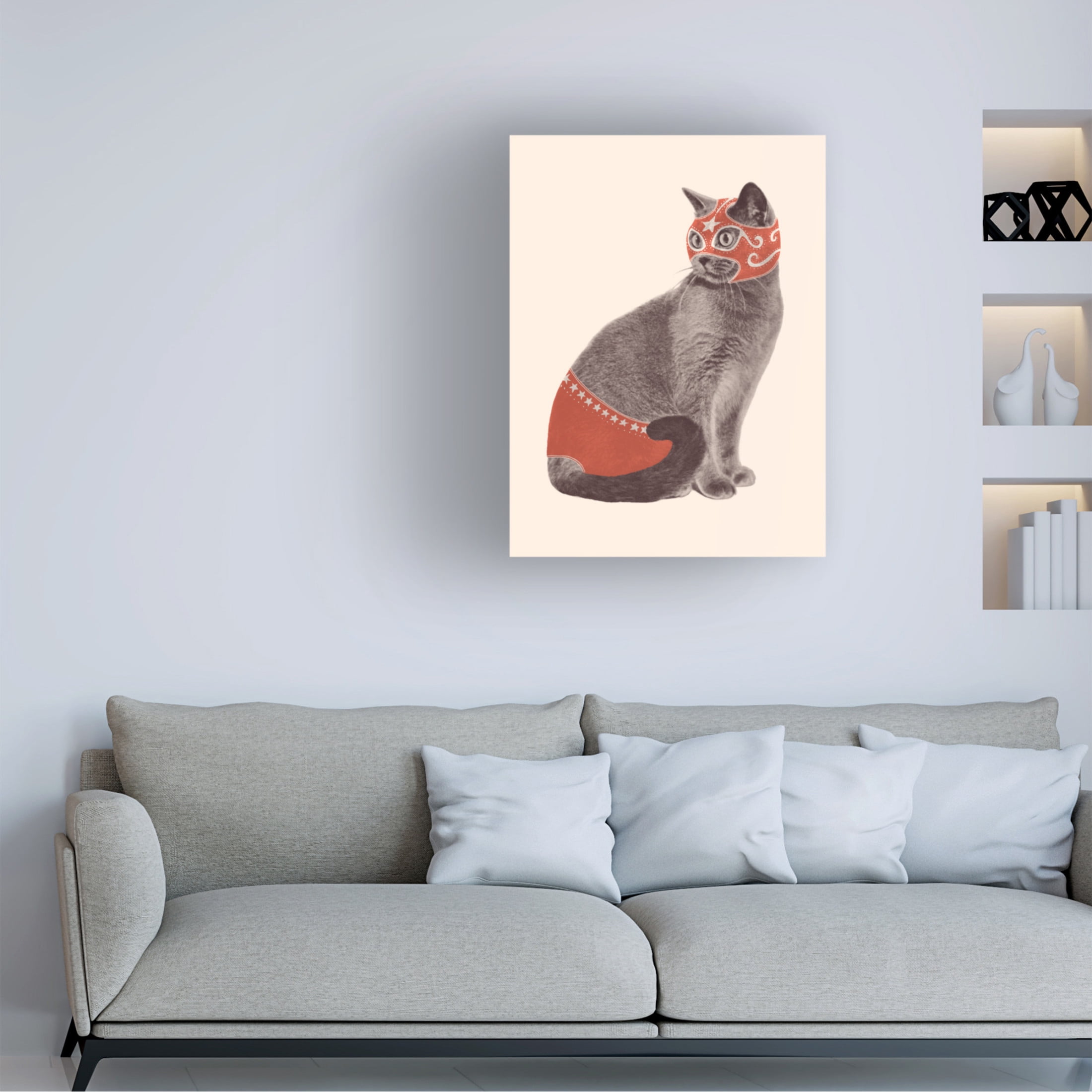 Trademark Fine Art Florent Bodart  Chat Catcheur Canvas Wall Art