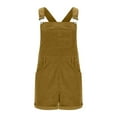 thumbnail image 4 of Aueoeo Women's Romper Corduroy Overall Shorts Adjustable Strap Shoulder Pocket Front Jumpsuit, 4 of 7