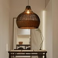 thumbnail image 3 of Arturesthome Rattan Pendant Light Fixtures, Wicker Boho Black Basket Lighting Chandelier, 3 of 10