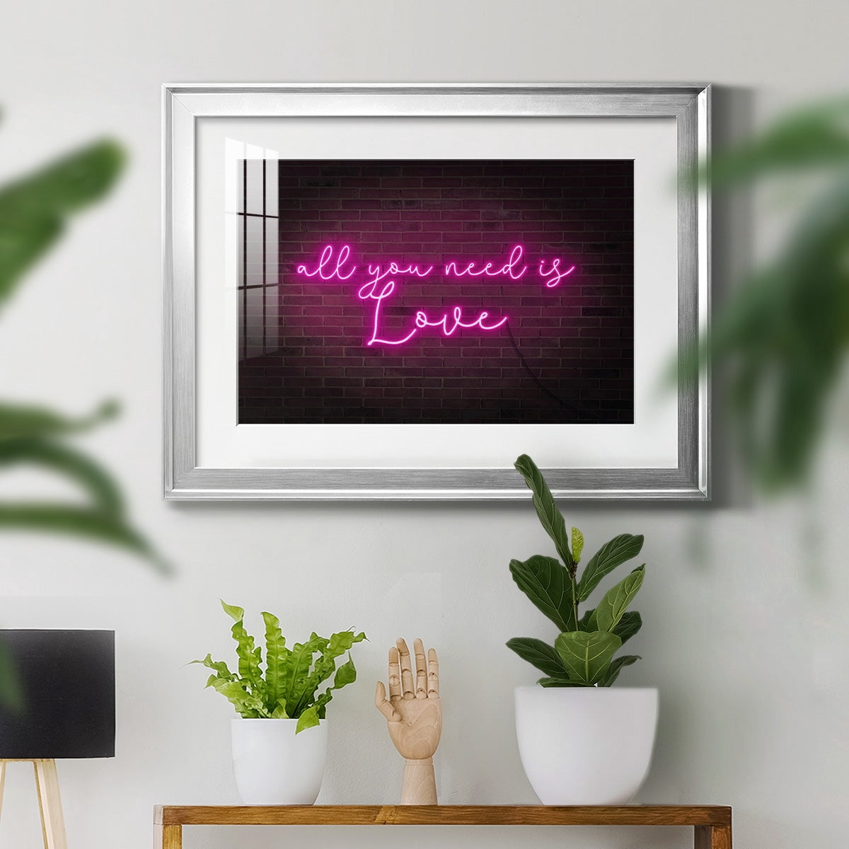 Neon Love I Premium Framed Print - Ready to Hang