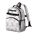 thumbnail image 2 of White Cat and Heart White Pattern Cute School Backpack Bag for School with Padded Back and Adjustable Shoulder Straps 15.25"x11.5"x5.25", 2 of 5