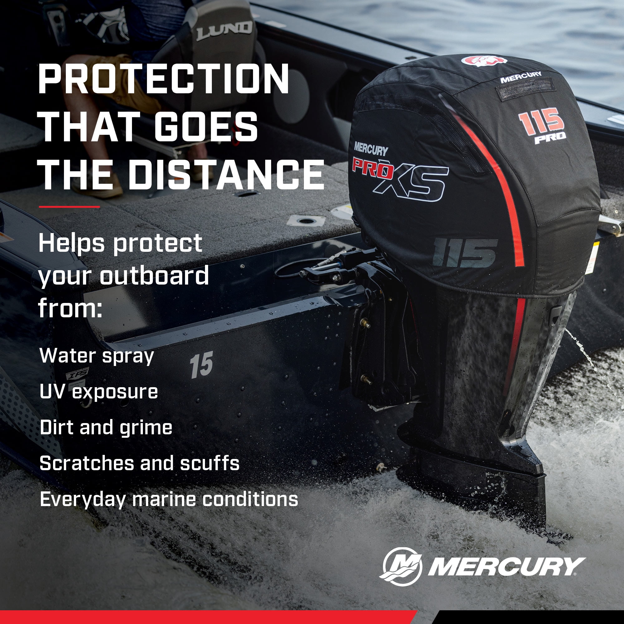 Mercury 8M0228532 3.4L V6 175hp Pro XS Outboard Vented Splash Cover