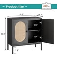 thumbnail image 3 of Royalbelle 31.5inch Black Rattan Storage Cabinet, 2-Tier Shelf Sideboard, Boho, 3 of 8