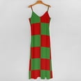 thumbnail image 5 of Red And Green Pattern Sleeveless Dress Loose Women's Dress Dresses Luxury Evening Dresses, 5 of 9