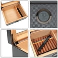 thumbnail image 3 of Cigar Humidor, Jasfuren Glass Top Cedar Cigar Box with Front Digital Hygrometer, Humidifier Gel & Divider, Desktop Humidor Case Hold 25-50 Cigars, 3 of 6