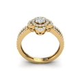 thumbnail image 3 of 1ctw Round Cut Diamond Prong Fancy Flower Split Shank Cluster Ring Bridal Anniversary Wedding Band Solid 18K Gold H SI2, 3 of 3