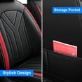 thumbnail image 2 of FANOTEK Black Red Waterproof PU Leather 5 Seat Covers for 2014 Ford F150, 2 of 7