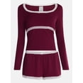 thumbnail image 5 of No Boundaries Sleep Lace Top with Long Sleeves, Women’s XXS-3X, 5 of 5