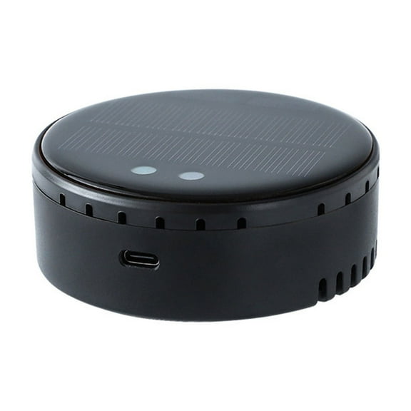 MERILER Mini Car Gift Car Solar USB Purifier Desktop Portable Purifier Aromatherapy Deodorizer Suitable For Bedroom Living Room Kitchen - ABS Material, Black/Gold Colors, Powerful Filtration System