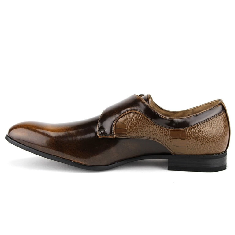 Majestic Collection Tan Leather Single Monk Strap Dress Shoes Majestic Men main image 3