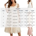 thumbnail image 3 of Blmnix Elegant Dresses Woman Dress Lace Dress Fit & Flare A Line Dresses Under Dresses Mid-Length Square Neckline Short Sleeve White Casual Dresses for Women L, 3 of 7