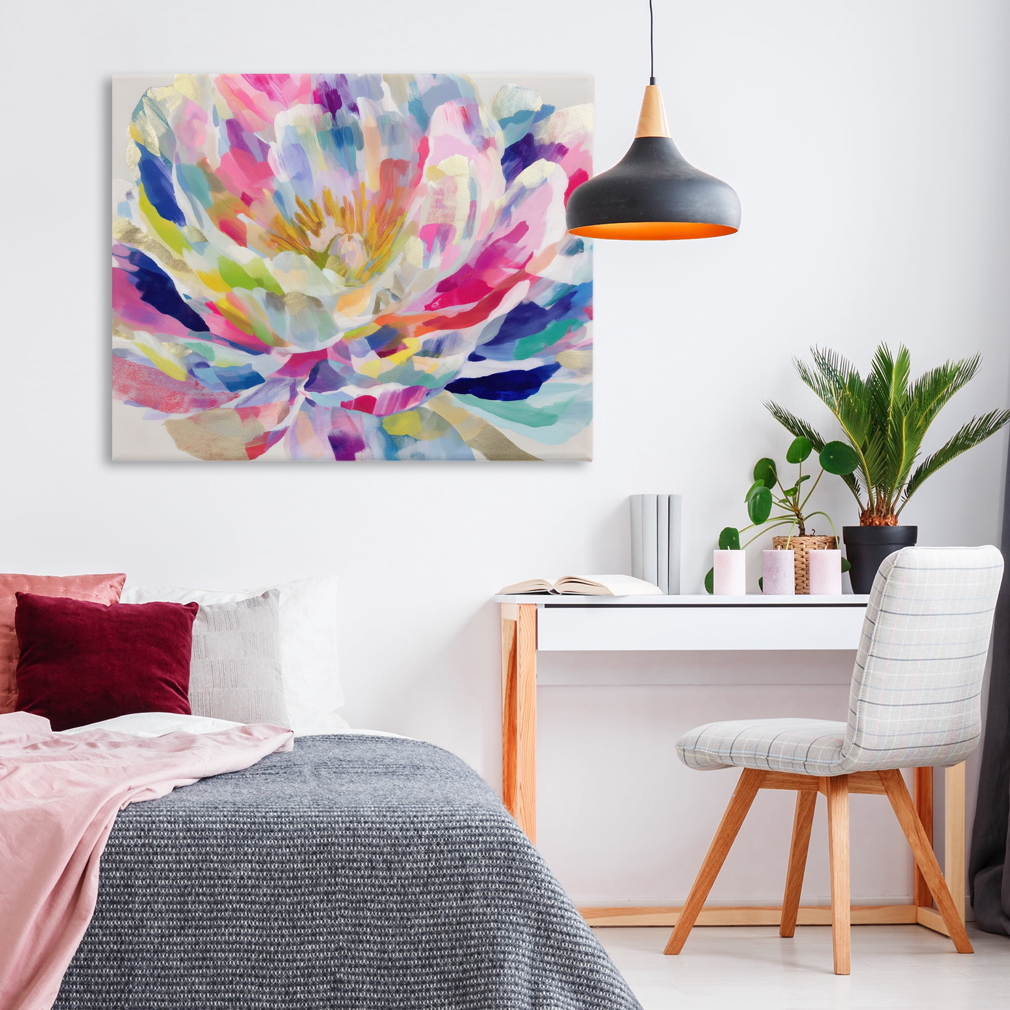 Stupell Industries Dahlia in Pink & Blue Canvas Wall Art, design by Chromatic Storm Studio