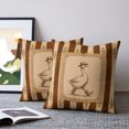thumbnail image 2 of Western Ducks Pillow Covers 24x24 Set of 2, Farmhouse Modern Rustic Red Brown Stripe Throw Pillow Covers Decorative Couch Cushion Cover, Microfiber Soft Pillowcases for Bedroom Living Room Sofa, 2 of 9
