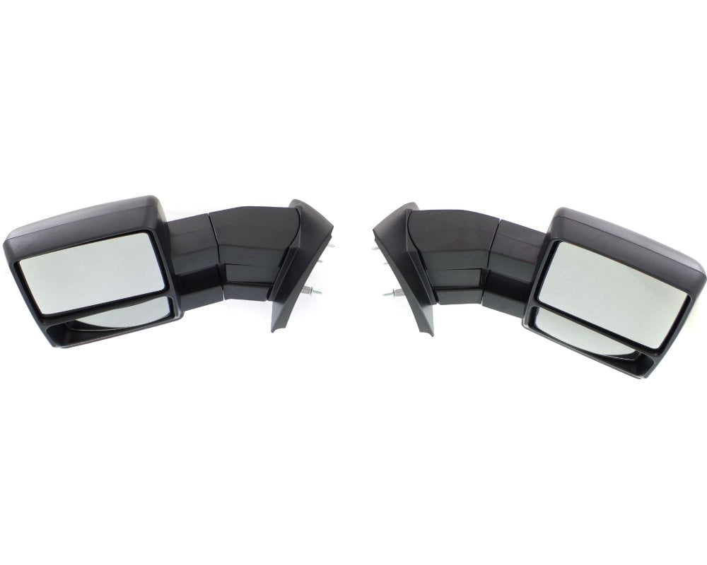 Towing Mirror Compatible With 2004-2006 Ford F-150 Driver & Passenger Side Heated w/ Blind Spot Corner Glass In-housing Signal Light Textured Black Kool-Vue