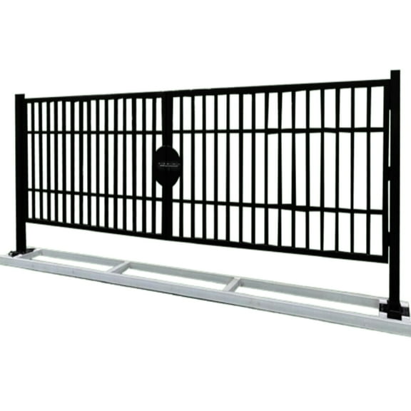 Chery Industrial 20ft Metal Outdoor Garden Post Cap Driveway Gate with Gate Lock,Black