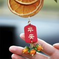 thumbnail image 5 of Colgante de coche naranja decoración colgante de flores secas, accesorio de espejo retrovisor, simbolismo naranja dulce, embellecimiento interior, 43x7x3cm, material de tela, encanto auspicioso para, 5 of 5