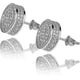 thumbnail image 1 of Aretes Para Hombre 14K Gold Plated 925 Sterling Silver Iced out CZ Hypoallergenic Round Screw Back Stud Earrings for Men, 1 of 4