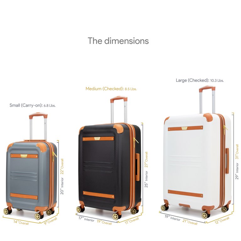 19V69 Italia Vintage Expandable Hard Spinner Luggage Set (3 Piece