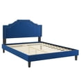 thumbnail image 4 of Modway Adelaide Modern Performance Velvet King Platform Bed in Navy, 4 of 10