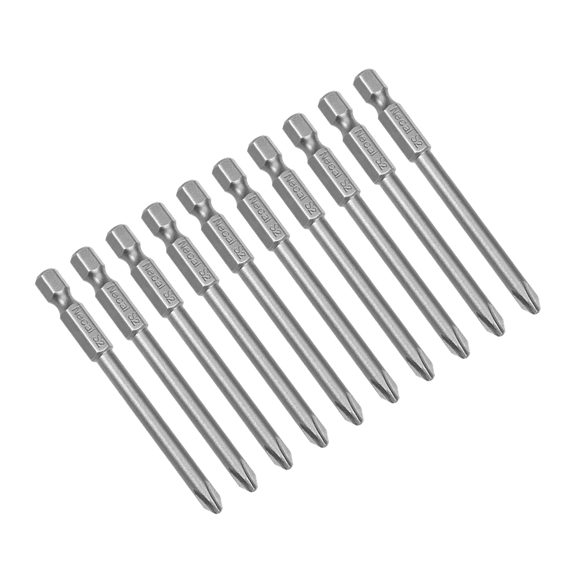 10Pcs 1/4Inch Hex Shank 75mm Length Phillips 5PH2 Screw