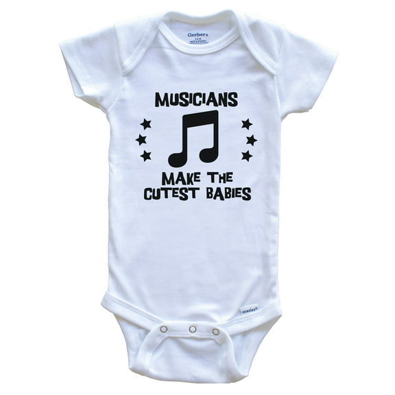 Musicians Make the Cutest Babies Funny Music Baby Bodysuit, 0-3 months white