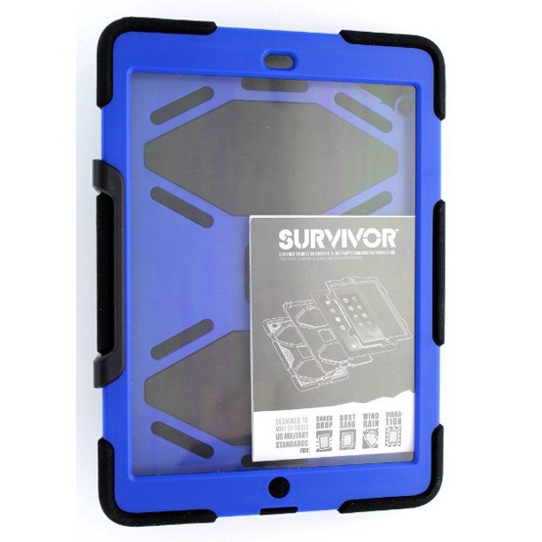 Apple IPad Air Griffin Survivor Case, Black, Blue (GB36403) Walmart