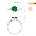 thumbnail image 5 of ANGARA Classic Round Lab Grown 1.2 Ct Emerald Solitaire Bypass Engagement Ring for Women in 14K White Gold (Size-7mm) | May Birthstone, Anniversary, Jewelry Gift for Women | Lab-Grown Emerald Ring, 5 of 9