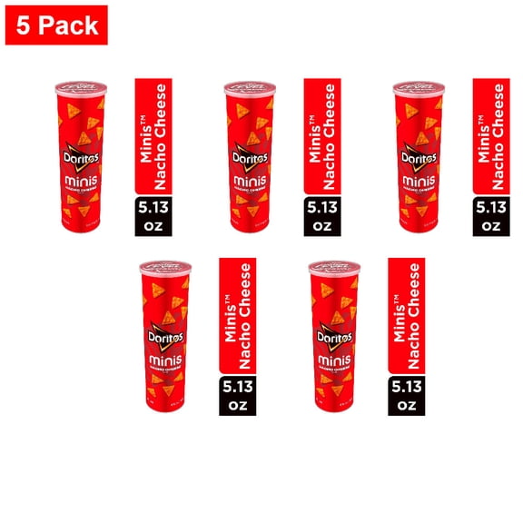 Doritos Minis Nacho Cheese Minis Tortilla Snack Stacks Crisps Chips 5.13 oz - 5 Pack