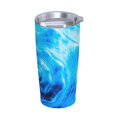 thumbnail image 2 of Kll Blue Shell Stainless Steel Vacuum Insulated Coffee Cup 20 Oz Insulated Travel Mug Water Cup With Leak-Proof Straw Lid & Flip Lid,1 Metal Straws,1 Cleaning Brush, 2 of 8