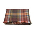 thumbnail image 3 of Premium Winter Large Knit Plaid Checked Square Blanket Scarf Shawl Wrap, Coffee, 3 of 4