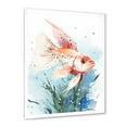 thumbnail image 2 of Designart "Pink Underwater Butterfly Fish" Animals Framed Wall Art - Modern Pink Butterfly Fish Entryway Framed Wall Art Print, 2 of 6