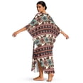 thumbnail image 3 of DISNIMO Women's Kaftan Maxi Dress Cow Aztec Print Batwing Sleeve V Neck Beach Swimsuit Cover Ups Loose Fit Bathing Suit Coverup Lightweight Caftan Dresses Soft Loungewear, 3 of 7