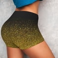 thumbnail image 4 of Xecao Gold Glitter Gradient Print Workout Shorts for Women Soft Smooth Gym Yoga Scrunch Active Tennis Workout Running Shorts, 4 of 9