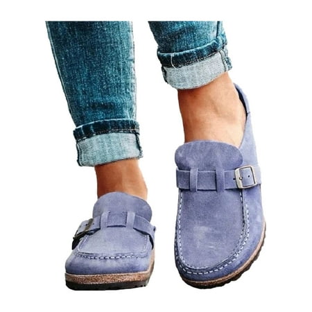 

Women s Backless Flat Shoes Round Toe Slip-on Mules Sneakers Driving Loafer