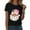 Black, variant on Santa Face Printed Retro Christmas Xmas Holiday T-Shirt for Women (Wine, XXL)