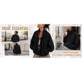 thumbnail image 5 of Oversized Bomber Jacket Women Stand Collar Windbreaker Polyester Fall Utility Coat, 5 of 7