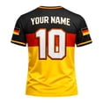 thumbnail image 4 of Custom Germany National Team Football Shirt with Personalized Name & Number â Patriotic V-Neck Soccer for Matches, Fan Events & Casual Wear â Breathable Athletic Performance Tee (S-XXXL), 4 of 4