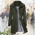 thumbnail image 2 of YDFCWXW Long Rain Coat for Women Packable Rain Jacket Womens Waterproof Raincoat Lightweight Hooded Windbreaker Trench Coat Green, L, 2 of 8