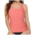 thumbnail image 3 of GEWSEY Tankini Tops for Women Swimwear Top Only Tummy Control Bathing Suit Top No Bottom Pink, S, 3 of 9