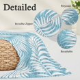 thumbnail image 3 of Teal Blue Palm Leaf Throw Pillow Cover 20 x 26 Inch Decorative Pillow Cover Summer Coastal Botanical Tropical Lumbar Pillowcase Seasonal Rectangle Cushion Case for Couch Sofa Bed Living Room, 3 of 9